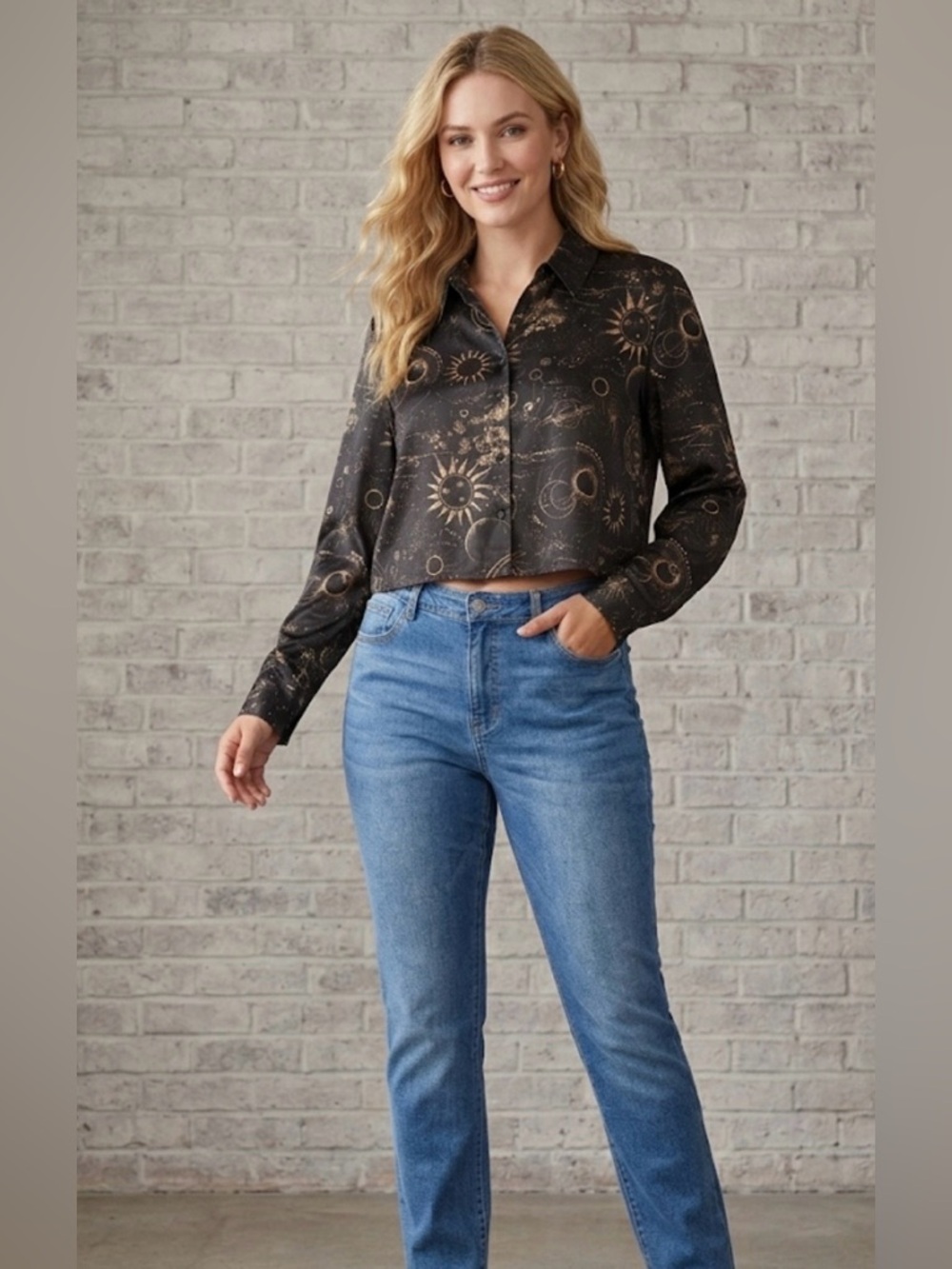 Johnny Was Cropped Overshirt Mina top Size S